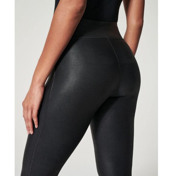 Spanx Women's 2437P Plus Size 2X Black Ankle Faux Leather Leggings NWT - Picture 3 of 11